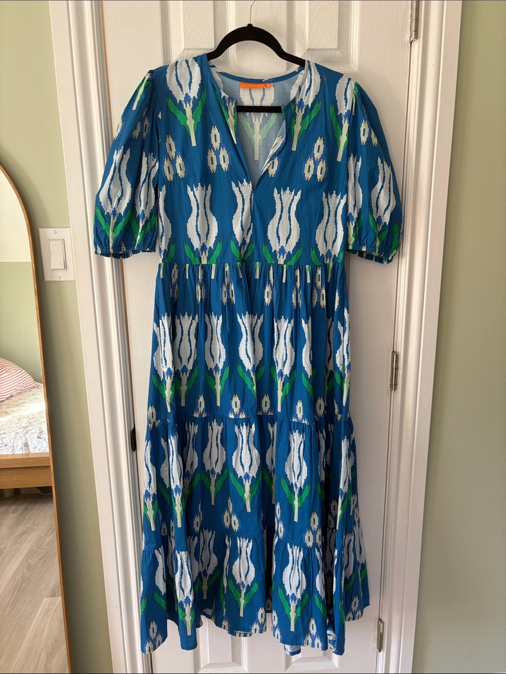 Anthropologie Oliphant blue cotton poplin dress - size small